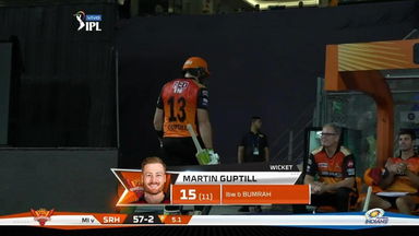 M51: MI vs SRH – Martin Guptill Wicket