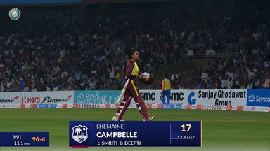 IND-W vs WI-W 2024, 3rd T20I: Shemaine Campbelle Wicket