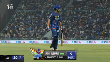 M54: LSG vs KKR – Arshin Kulkarni Wicket