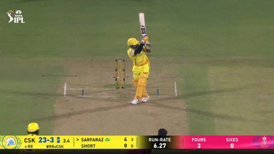 IPL 2026 M03: RR vs CSK - Sarfaraz Khan Six