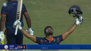 Vijay Hazare Trophy 2023 PQF2: Krishna Prasad sets the stage on fire with 144(137)