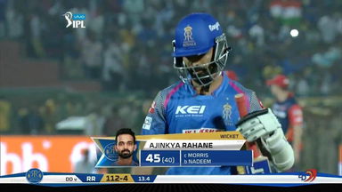 M06: RR vs DD – Ajinkya Rahane Wicket
