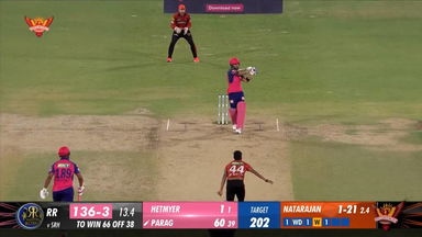 M50: SRH vs RR – Riyan Parag Six
