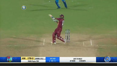 IND vs WI 2018, 3rd T20I: Nicolas Pooran Six