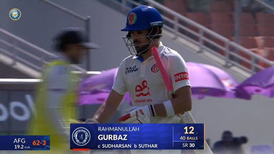 IND vs AFG 2026, Only Test: Rahmanullah Gurbaz Wicket