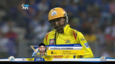 M01: MI vs CSK – Harbhajan Singh Wicket