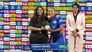 TATA WPL Green Dot Balls of the Match: Match 3, Mumbai Indians vs Delhi Capitals, WPL 2026: Shabnim Ismail