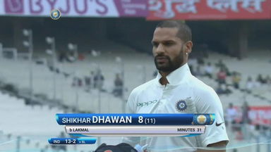 IND vs SL 2017, 1st Test Day 1: Shikhar Dhawan Wicket