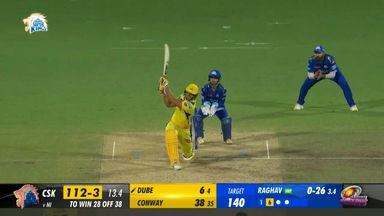 M49: CSK vs MI –  Shivam Dube  Six
