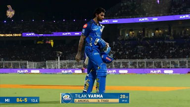 IPL 2026 M65: KKR vs MI - Tilak Varma Wicket