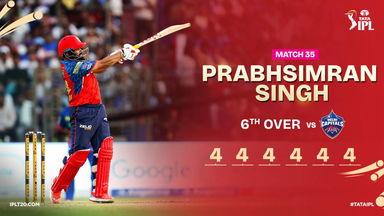 Fours x 6: Prabhsimran produces boundary-filled over!