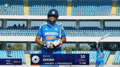 IND-W vs IRE-W 2025, 2nd ODI: Richa Ghosh Wicket