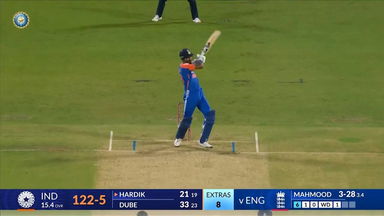 IND vs ENG 2025, 4th T20I: Hardik Pandya Six