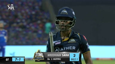 M57: MI vs GT – Wriddhiman Saha Wicket