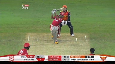 M22: SRH vs KXIP – Nicholas Pooran Six