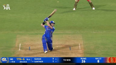 IPL 2025 M21: MI vs RCB - Mitchell Santner Six
