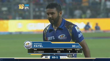 M7: MI vs KKR – Parthiv Patel Wicket