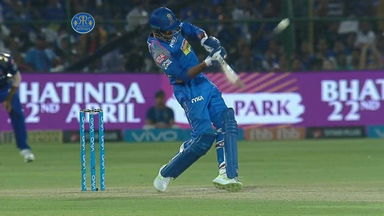 M21: RR vs MI – Krishnappa Gowtham Six