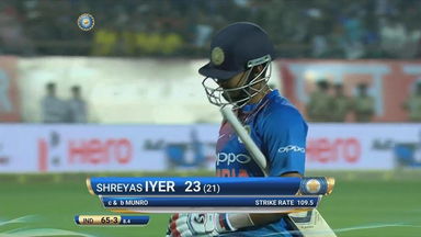 IND vs NZ 2017, 2nd T20I: Shreyas Iyer Wicket