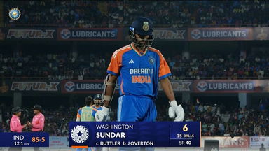 IND vs ENG 2025, 3rd T20I: Washington Sundar Wicket