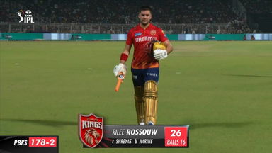 M42: KKR vs PBKS – Rilee Rossouw Wicket