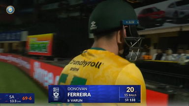 IND vs SA 2025, 3rd T20I: Donovan Ferreira Wicket