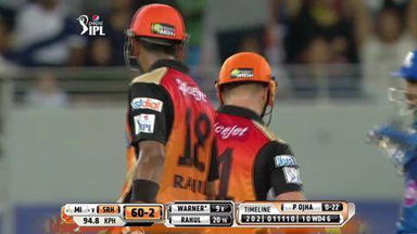 M20: MI vs SRH –  David Warner Six