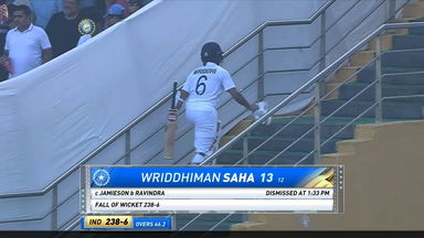 IND vs NZ 2021, 2nd Test, Day 3: Wriddhiman Saha Wicket