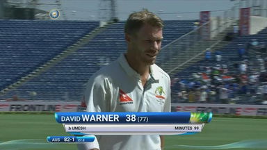 IND vs AUS 2017 - 1st Test day 1 : David Warner Wicket