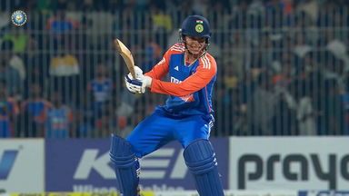 Off the mark in style: Smriti cracks two fours in a row