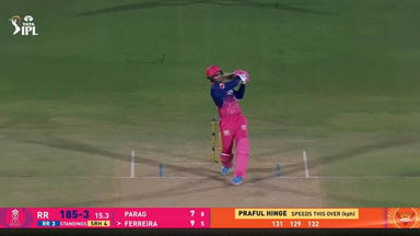 IPL 2026 M36: RR vs SRH - Donovan Ferreira Six
