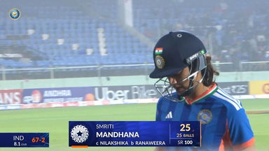 IND-W vs SL-W 2025, 1st T20I: Smriti Mandhana Wicket