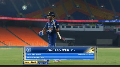 IND vs ENG 2021, 3rd T20I : Shreyas Iyer Wicket