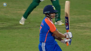 Off the mark in Style: Shafali's cracking pull for four