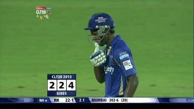 M23: RR vs MI –  Sanju Samson Six