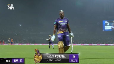 M09: KKR vs RCB – Andre Russell Wicket