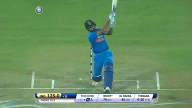 IND vs SL 2017, 2nd T20I: Rohit Sharma Six