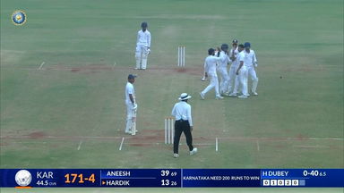 Ranji Trophy 2023/24, Vidarbha vs Karnataka, QF 1: Karnataka 2nd Innings Fall of Wickets