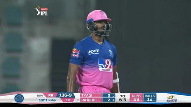 M20: MI vs RR – Ankit Rajpoot Wicket