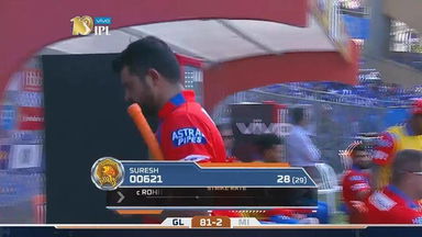 M16: MI vs GL – Suresh Raina Wicket