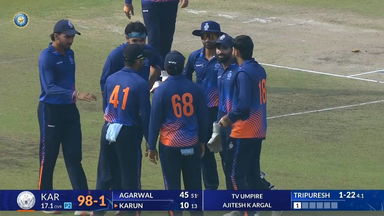 Vijay Hazare Trophy 2025-26, Karnataka vs Madhya Pradesh: Fall of Wickets