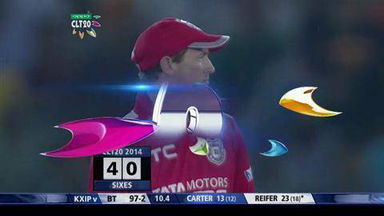 CLT20 2014 M5: KXIP vs BT  –   Raymon Reifer 60*