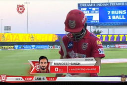 M24: KXIP vs KKR – Mandeep Singh Wicket