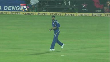 M23: RR vs MI –  Sanju Samson c Harbhajan Singh b Ojha