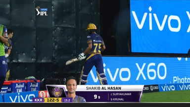 M05: KKR vs MI – Shakib Al Hasan Wicket