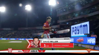 M22: KXIP vs SRH – David Miller Wicket