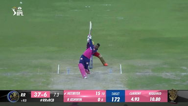 M60: RR vs RCB –  Shimron Hetmyer  Six