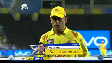 M17: CSK vs RR – MS Dhoni Wicket