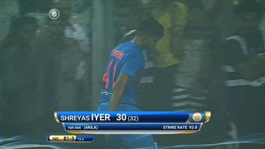 IND vs SL 2017, 3rd T20I: Shreyas Iyer Wicket