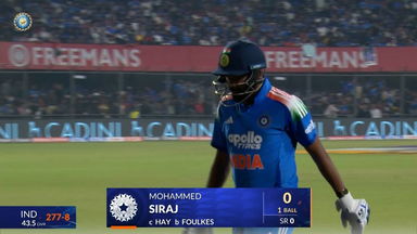 IND vs NZ 2026, 3rd ODI: Mohammed Siraj Wicket